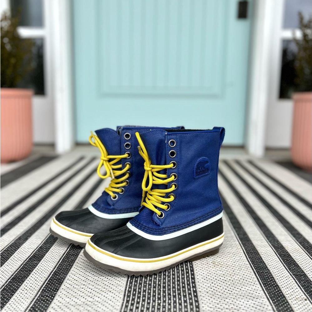 Sorel Premium 1964 Waterproof Aviation Boots Antique Moss Blue  Sz. 5